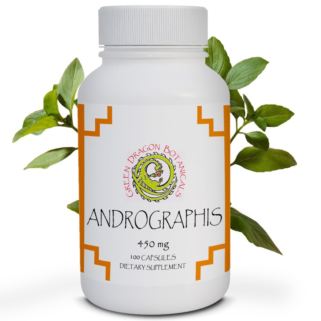 Andrographis Capsules (Andrographis paniculata) Herb 450 mg 100 Capsules Made in USA - Cold Prevention And Immune Support Supplements - Organic, Non-GMO, Gluten-free, Vegetarian GMP Standards