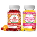 Lunakai Vitamin B12 und Collagen Gummies Bundle - 3000 mcg Methylcobalamin High Absorption Energy Gummies - Non-GMO Anti Aging Ergänzungen für Männer & Frauen - 30 Tage Versorgung