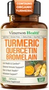 Quercetin mit Bromelain Turmeric Curcumin Supplement – Allergy Relief, Joint & Immune Support – Organic Turmeric Supplement mit Black Pepper (Bioperine) – 180 Quercetin 500mg Kapseln