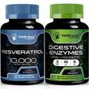WELLNESS LABSRX Capsules de resvératrol 10 000mg - Enzymes digestifs 450mg
