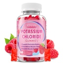 Potassium Gummies for Women & Men, High Dose Potassium Chloride Supplement Gummies for Leg Cramps & Electrolyte Balance, Vegan/Sugar-Free/Gluten Free, Raspberry Flavor 60 Count