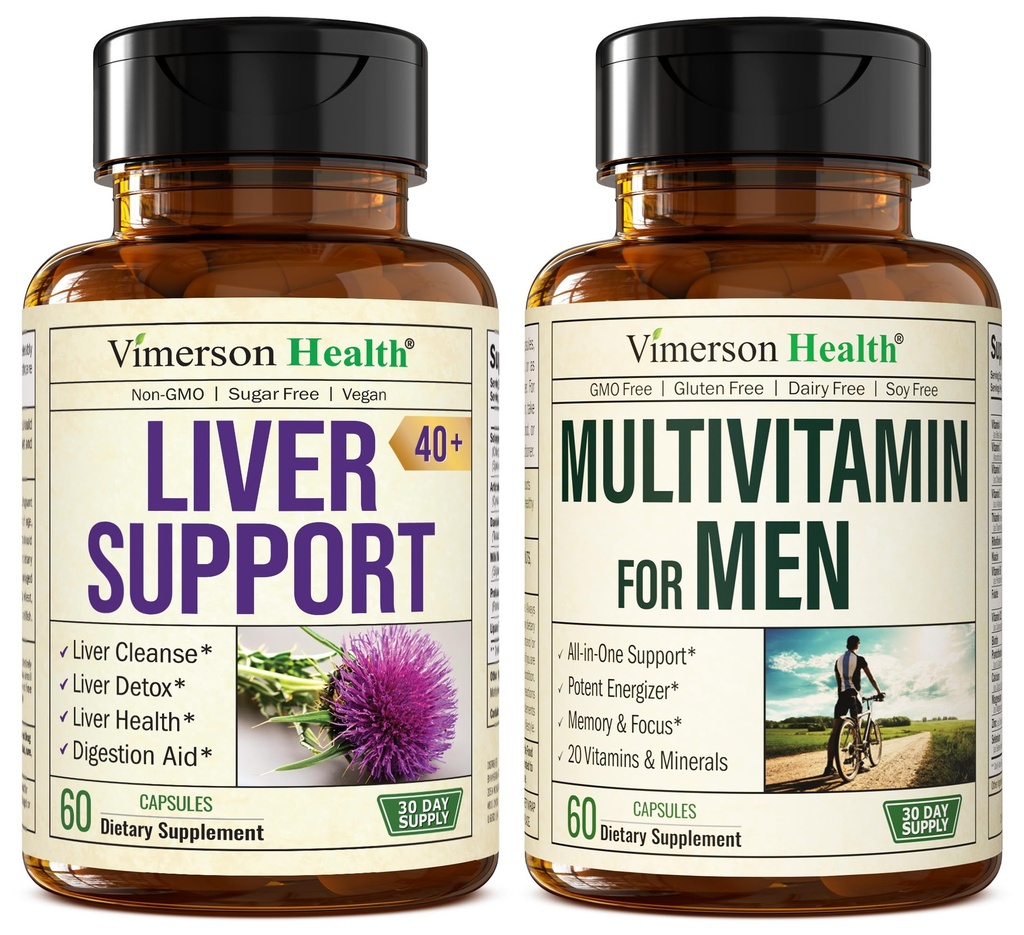Liver Cleanse Detox & Repair Milk Thistle Supplement & Multivitamin für Männer - Complete Mens Multivitamines & Multiminerals mit Vitamin A, C, D, E, B12, Zink und mehr Vitamine für Männer