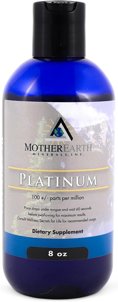 Minéraux de la Terre Mère - Platine - Vital pour la Longévité Cellulaire et la Vitalité, énergie de la Cellule Humaine - 8 Ounce 96 Servants