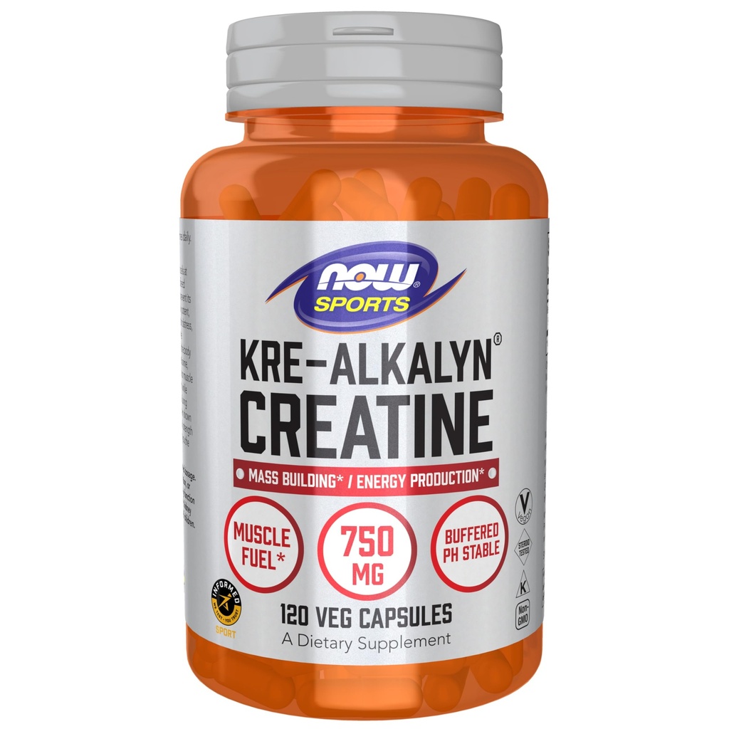 MAINTENANT Aliments Sports Nutrition, Kre-Alkalyn Creatine 750 mg, Mass Building*/Production d'énergie*, 120 gélules