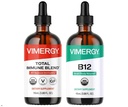Vimergy All Day Resilience Kit – Organic Liquid Total Immune Blend/Liquid B12 - Stimuliert weiße Blutzellen, unterstützt gesunde rote Blutzellen – USDA Organic, Vegan, Paleo, Glutenfrei, Kosher