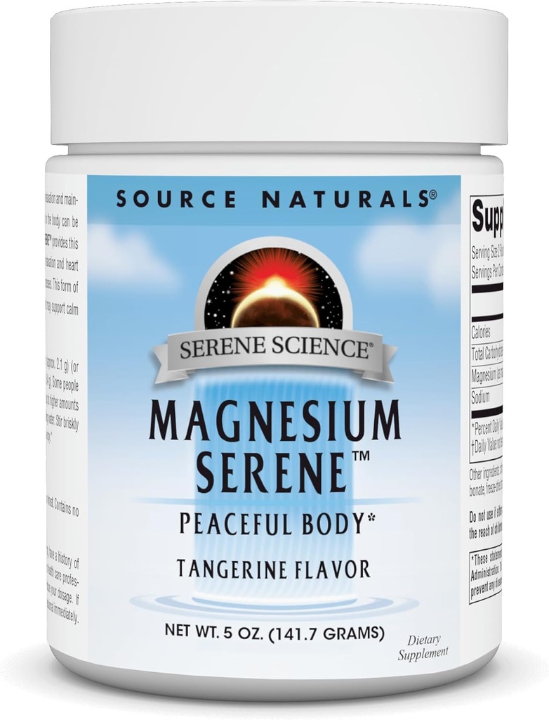 Quelle Naturals Serene Science Magnesium Serene, Friedlicher Körper*, Tangerine Flavored - 5 Unze Pulver