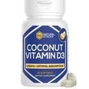 STACKS NATURELS Supplément Vitamine D 5000 UI - avec huile de coco pour absorption optimale - Pills Vitamine D pour l'immunité et la croissance cellulaire - Supplément D3 125 mcg Cholecalciferol - 30 portions D3