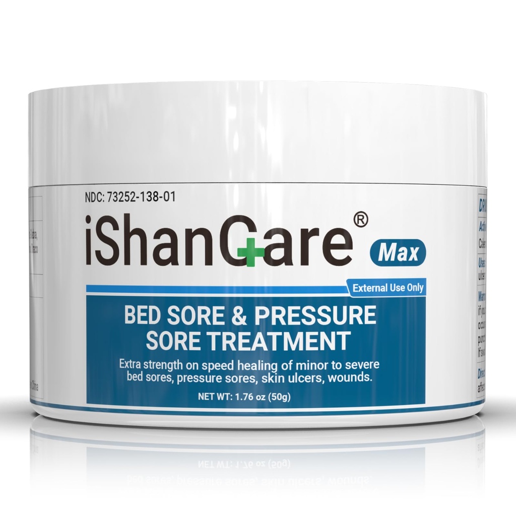 ishancare® Bed Sore Cream - Fast & Safe Natural Healing Pressure Sore Cream, Bedsore Wound Care Healing Ointment, Treatment for Bed sores Pressure Sores Diabetic Ulcer Wounds Burns and Cuts