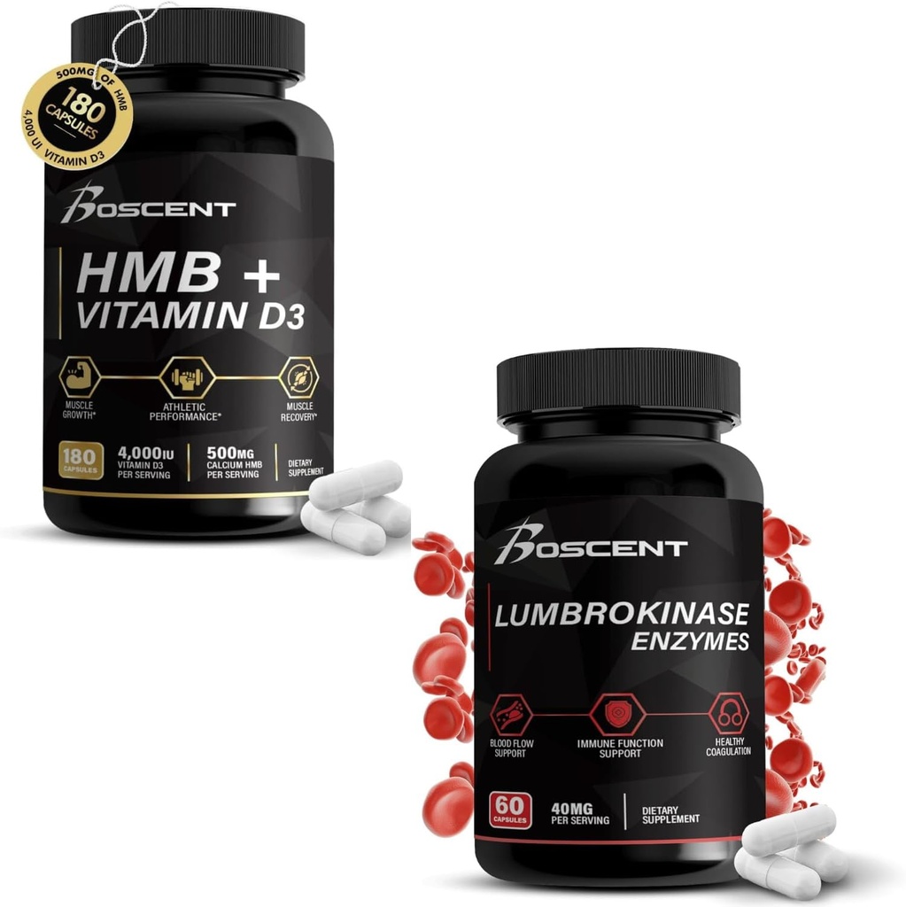 HMB & Lumbrokinase Muskel & Verdauungsenzym Combo