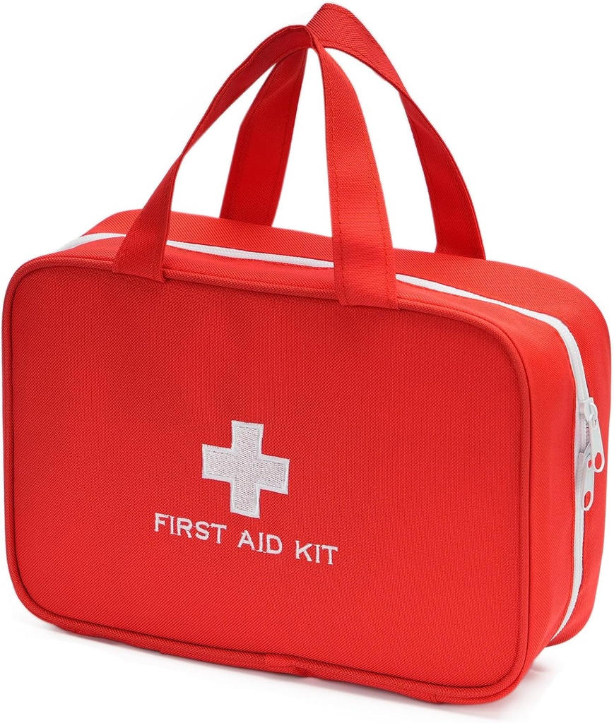 Kompakt Leere Erste Hilfe Kit Tasche Notfall Trauma Medical Pouch Reise Medizin Organizer Tasche für Zuhause, Camping, Reisen, Auto (Red)
