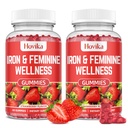 Iron for Women Gummies, 40mg Iron Supplement Anemia with multivitamin for Women, Zinc, Selenium, Iodine - for Iron Deficiency - Natural Hormonal Support for PMS, Strawberry Flavour, 2 Pack