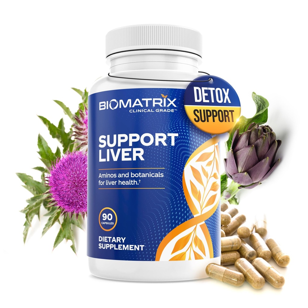 BioMatrix Liver Cleanse Detox & Repair, Artichaut Extrait de formule de santé du foie, supplément du foie avec le chardon de lait, la taurine, la méthionine