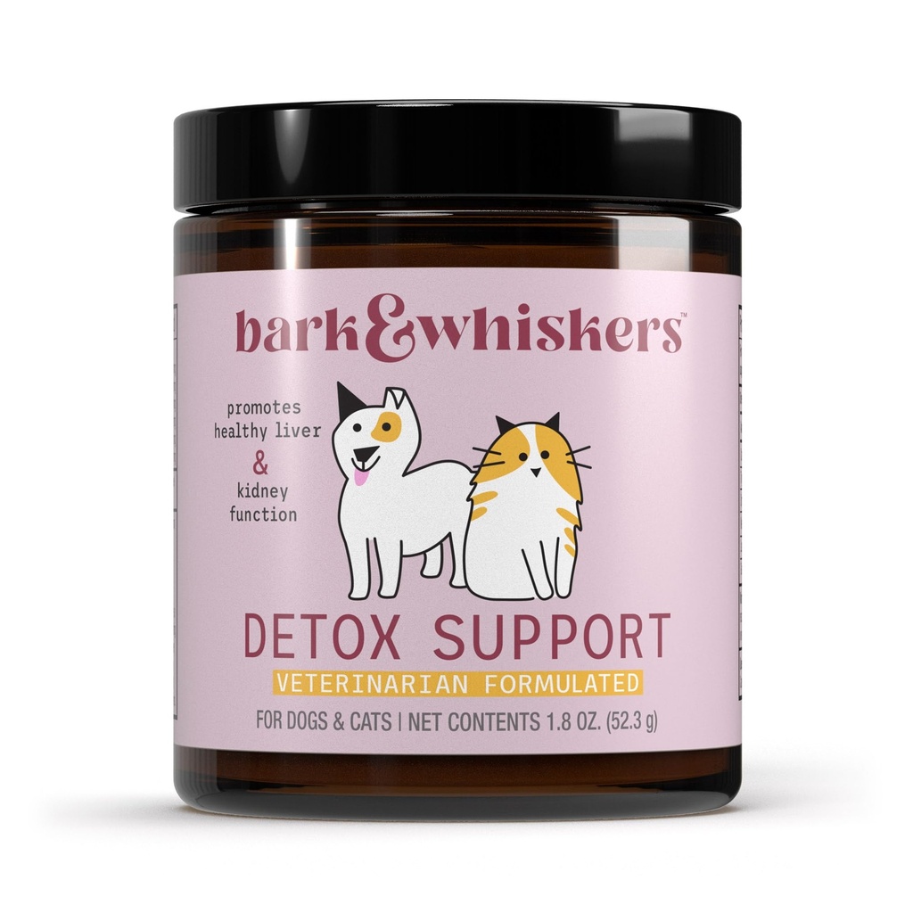 Bark & Whiskers Detox-Unterstützung - Hilft die gesunde Leber- & Nierenfunktion - Kräutermischung mit Bio-Milchdistel & Grüner Tee - 1,8 oz