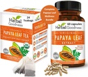Papaya Leaf Extract Capsule et Papaya Leaf Tea Bundle - Soutenir complètement la santé immunitaire et le mieux-être digestif