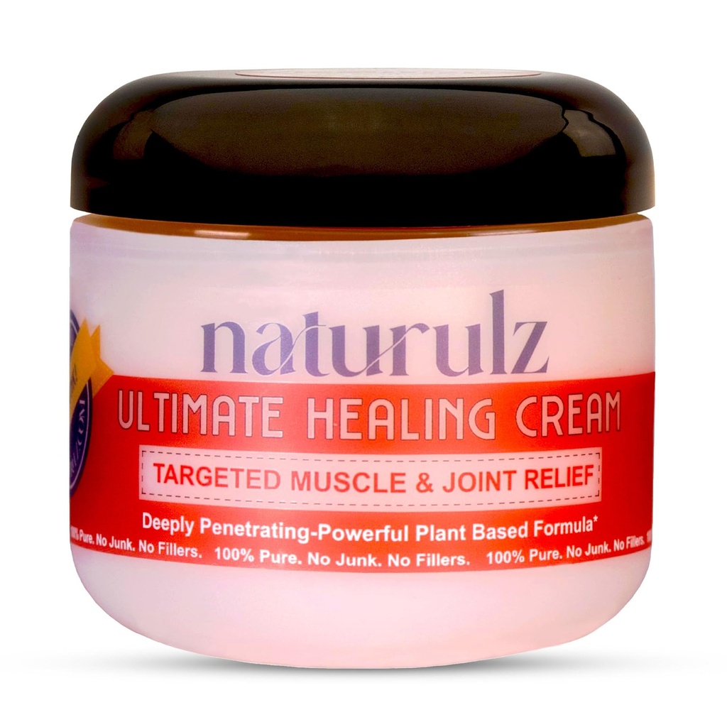 Naturulz Ultimate Healing Cream 4 Ounce All-Natural Muscle Rub & Joint Topical for Back, Neck & Shoulder Discomfort with Arnica, Calendula & Capsaicin. 'NO Junk' Formula.
