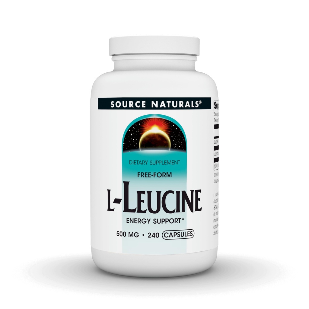Source Naturals L-Leucine, Energy Support*, Supplément d'acide amino essentiel de forme libre pour le support énergétique - 240 capsules