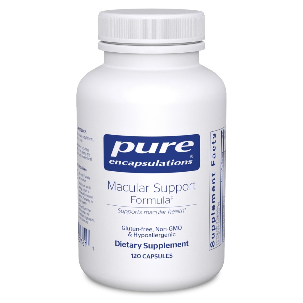 Pure Encapsulations Macular Support Formel | Hypoallergene Ergänzung mit Enhanced Antioxidant Formel für gesunde Augen* | 120 Kapseln