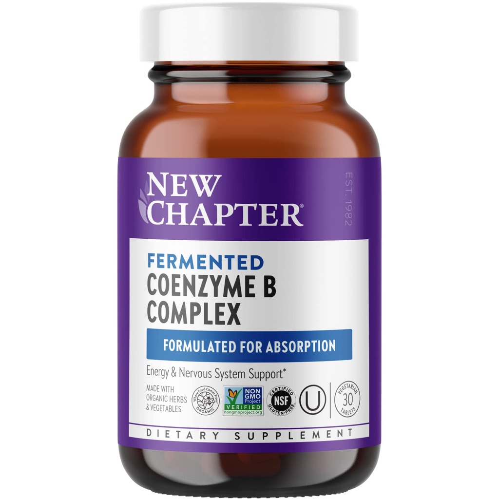 Neu Kapitel Vitamin B Complex – Fermented Coenzym B Complex Reich an Vitamin B12 + Vitamin B6 + Biotin + Hergestellt mit organischen Zutaten - 30 ct