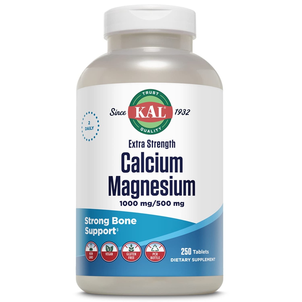 KAL extra Stärke Calcium Magnesium Tabletten, 250 Zähler