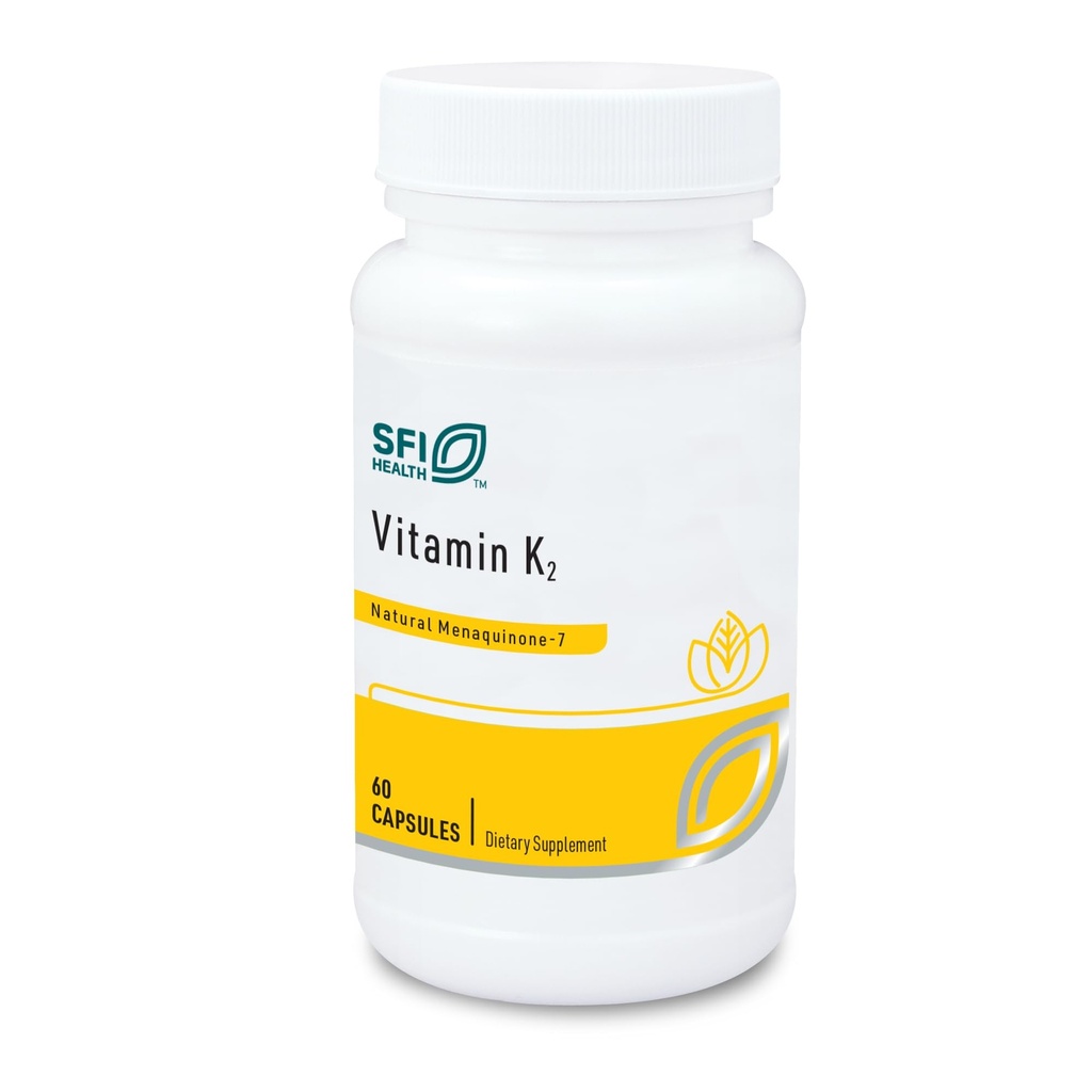 Klaire Labs SFI Santé Vitamine K2-50 Microgrammes sous forme de ménaquinone-7 MK-7, sans soja, sans gluten ou lait (60 capsules)
