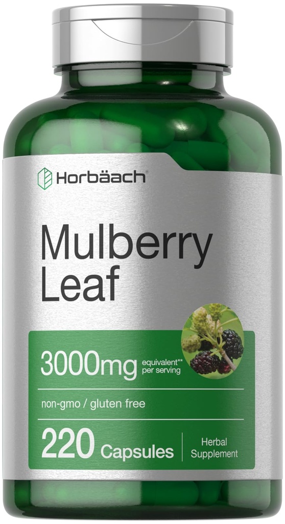 Horbäach Mulberry Capsules d'extrait de feuille 3000mg.