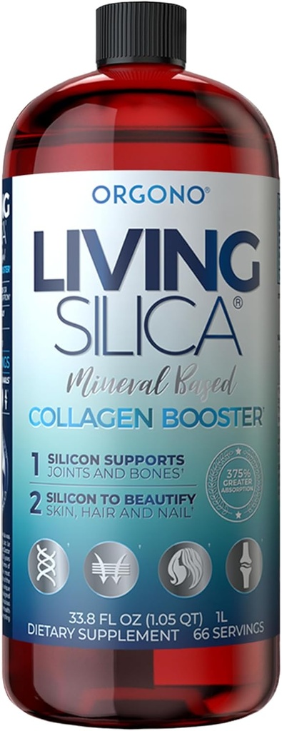 Living Silica Collagen Booster Liquid | Vegan Collagen Boosting Drink | Unterstützt gesunde Kollagen- und Elastinproduktion für Gelenk- und Knochenunterstützung, Glowing Skin, Strong Hair & Nails.