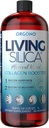 Living Silica Collagen Booster Liquid | Vegan Collagen Boosting Drink | Unterstützt gesunde Kollagen- und Elastinproduktion für Gelenk- und Knochenunterstützung, Glowing Skin, Strong Hair & Nails.