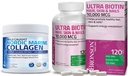 Bronson Marine Collagen Peptide hydrolysiertes Proteinpulver + Ultra Biotin 10.000 Mcg Haar Haut und Nägel Supplement