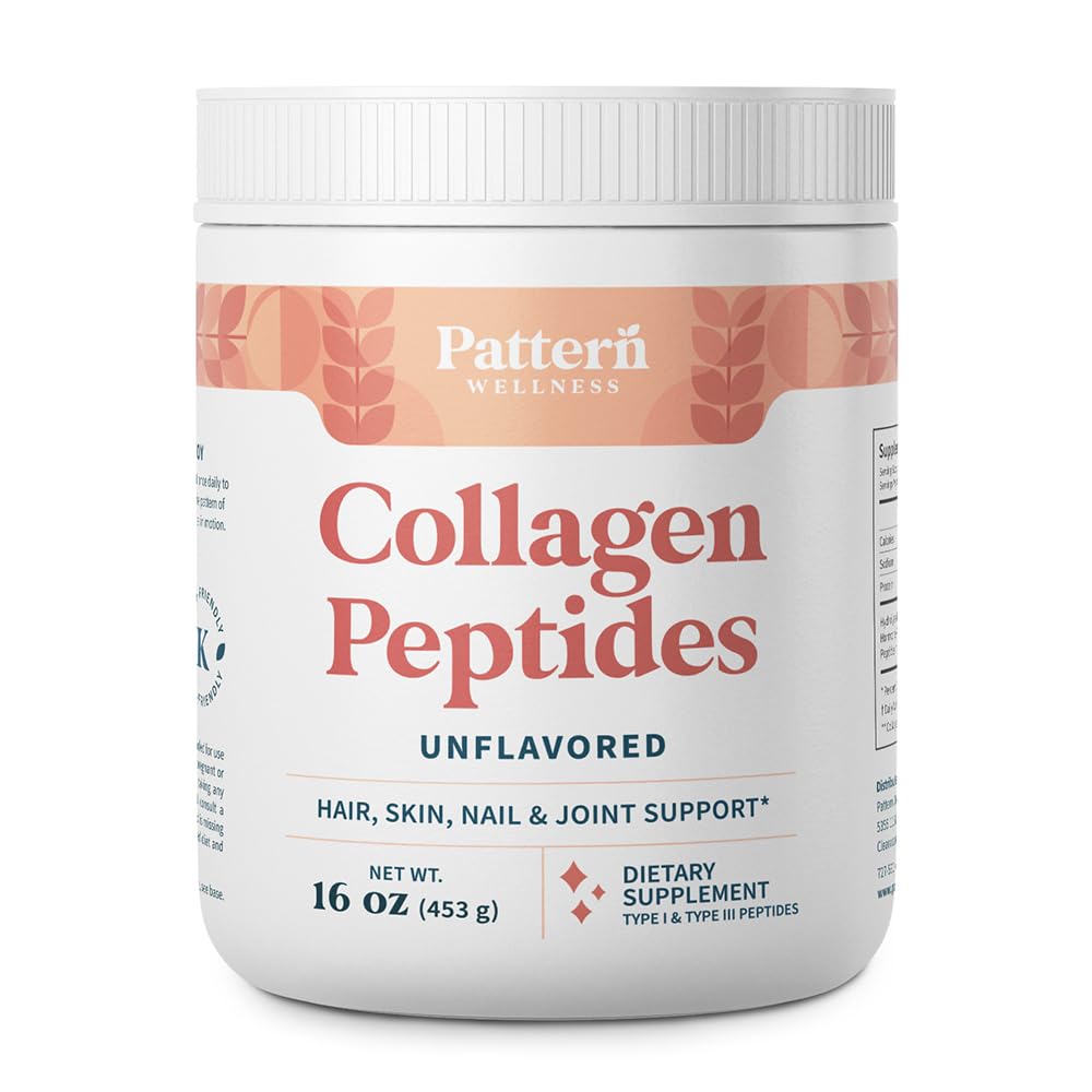 Muster Wellness Collagen Peptides Powder (Typ I & III) - Haar, Nägel, Haut und Gelenke Gesundheit - Gras Fed & Weide Raised - hydrolysiertes Collagen, Non-GMO, Dairy Free, & Keto - Unflavored (16 Oz)