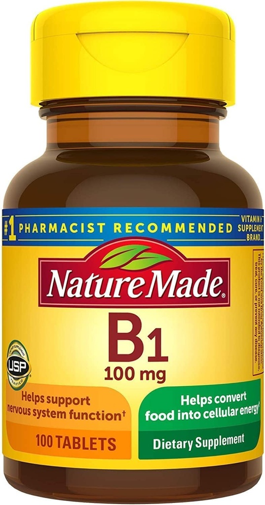 Nature faite de vitamine B-1 100 mg Comprimés - 100 ct, boîte de 2