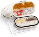 Zannaki Pille Case Portable Small Weekly Travel Pill Organizer, Cute Moisture Proof Pill Box Halter für Taschentasche Tasche, Täglich Mini Pocket Pharmacy Medizin Behälter für Vitamin, Fish Oil, Supplement