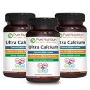 Pure Nutrition Ultra Calcium 1000mg avec VIT D3 + K2- 270 Tabs (90 X Pack de 3)- Supplément de Calcium hautement absorbant avec Calcium Citrate Malate, VIT D3, K2, Moringa Oleifera, Magnésium et Zinc.