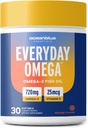 Oceanblue Omega 3 Ergänzung für Frauen | Burpless Fish Oil 720mg mit Vitamin D3 | Herz Immununterstützung, Molecularly Distilled Orange Flavor (30 Count One a Day Omega)