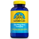 NATURE'S LIFE Cal Mag Zinc Complex 1000mg / 500mg / 15mg - Supplément de zinc de magnésium de calcium avec/vitamine D et Boron - Bone Health, Muscle and Heart Health Support, 60 Jours Garantie, 62 Servir, 250 Casquettes