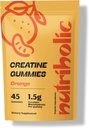 Kreatin Monohydrate für Männer und Frauen - leicht zu digest, Vegan, Glutenfrei, Non-GMO, 1,5g Kreatin pro Gummy - 45ct (45 Count, Orange)