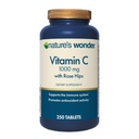 Nature's Wonder Vitamin C 1000 mg mit Rose Hips Tabletten für Immungesundheit, 250 Servierungen, 250 Anzahl