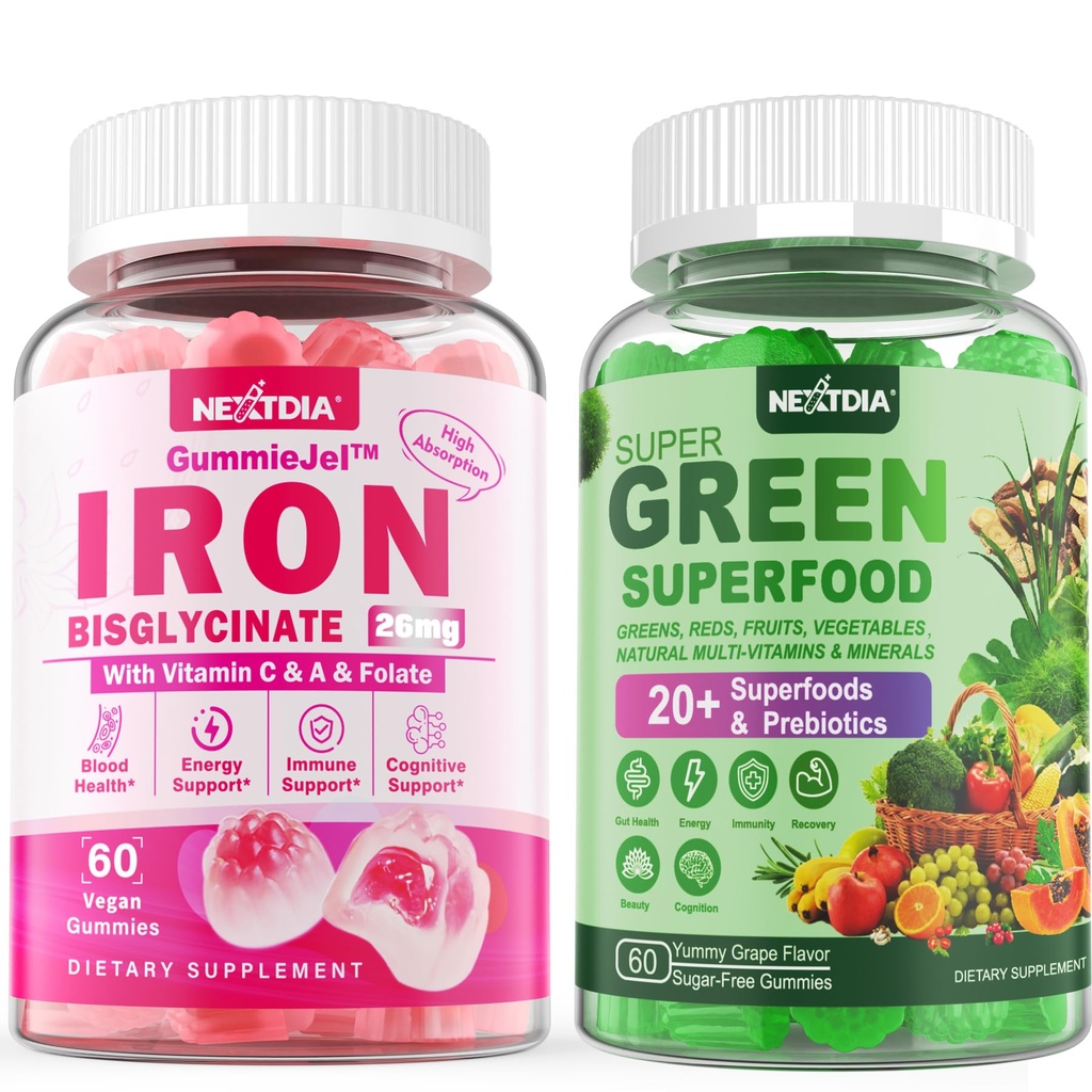 Super Greens Gummies + Iron Bisglycinate 26mg Filled Gummies