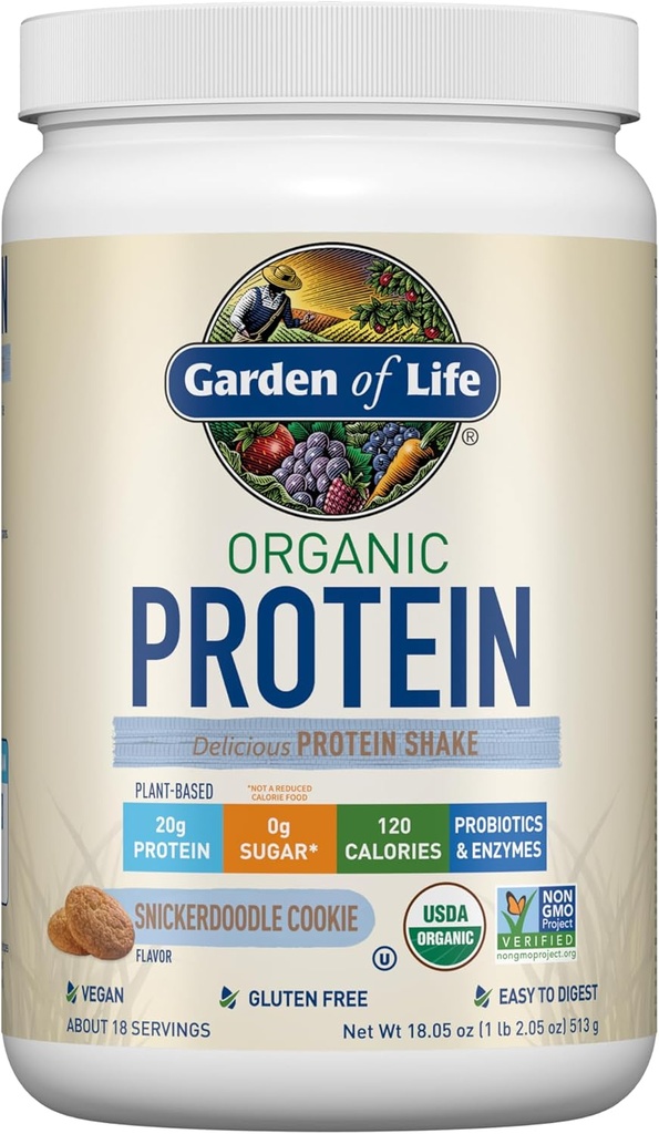 Garten des Lebens Vegan Protein Pulver - Snickerdoodle Cookie - 20g Pflanzenprotein, BCAAs, Probiotics & Digestive Enzyme - Glutenfrei, Non-GMO
