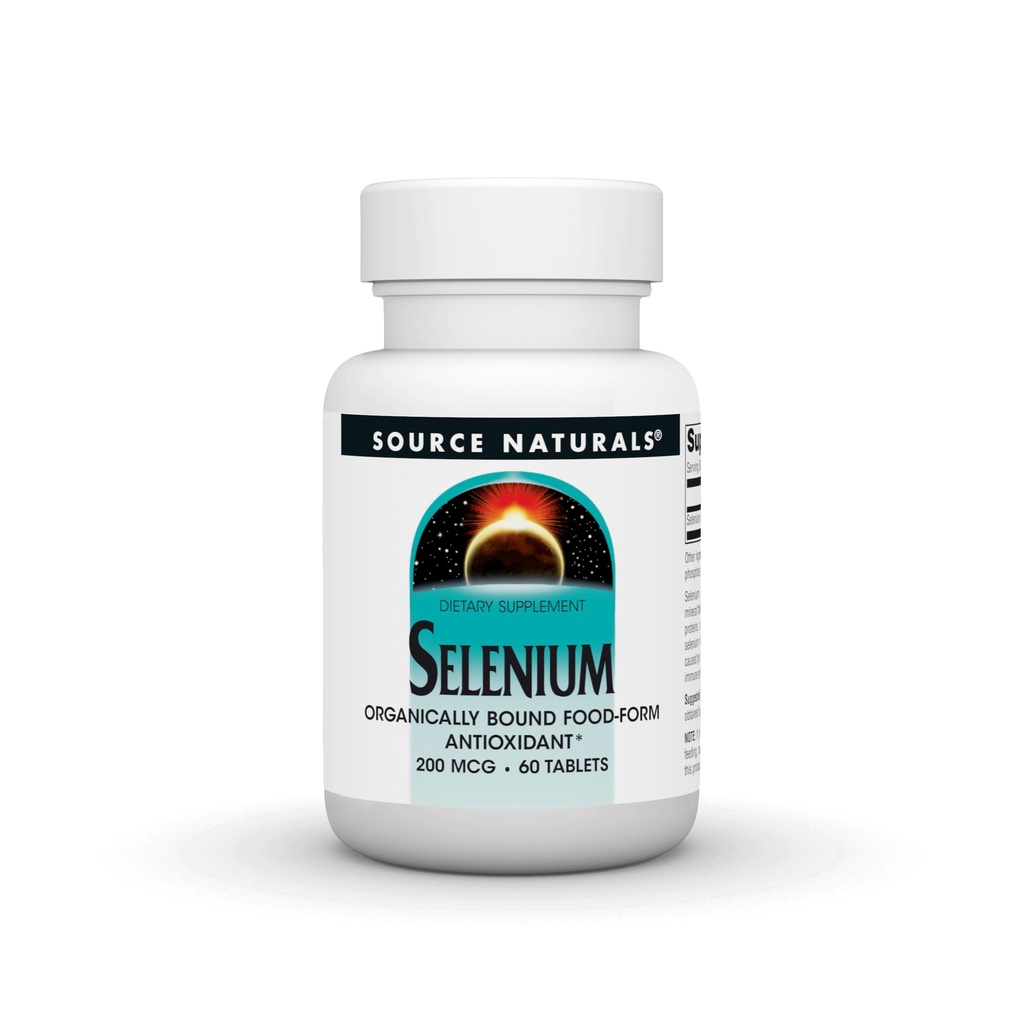 Source Naturelle Sélénium, Antioxydant de forme alimentaire biologique*, 200 mcg - 60 comprimés