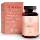 Suppléments de safran – Pills d'extrait de safran pour femmes – Support d'humeur, d'énergie, de SPM, de clarté mentale et de métabolisme - Non-OGM, sans gluten, 60 capsules végétaliennes