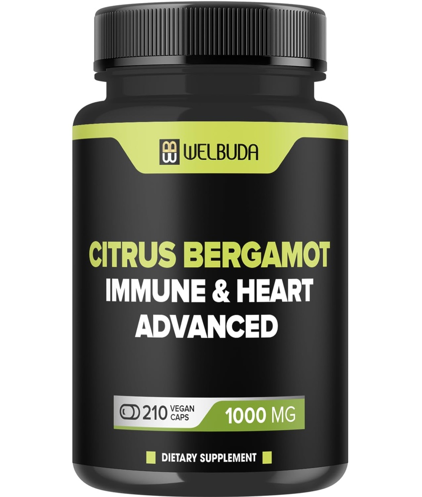 Citrus Bergamotte mit Olivenblatt, Hawthorn Berry &amp; More - Kombinierte Formel für Kreislaufgesundheit, Schutzfunktion, Hautgesundheit - 210 Kapseln - 105 Tage