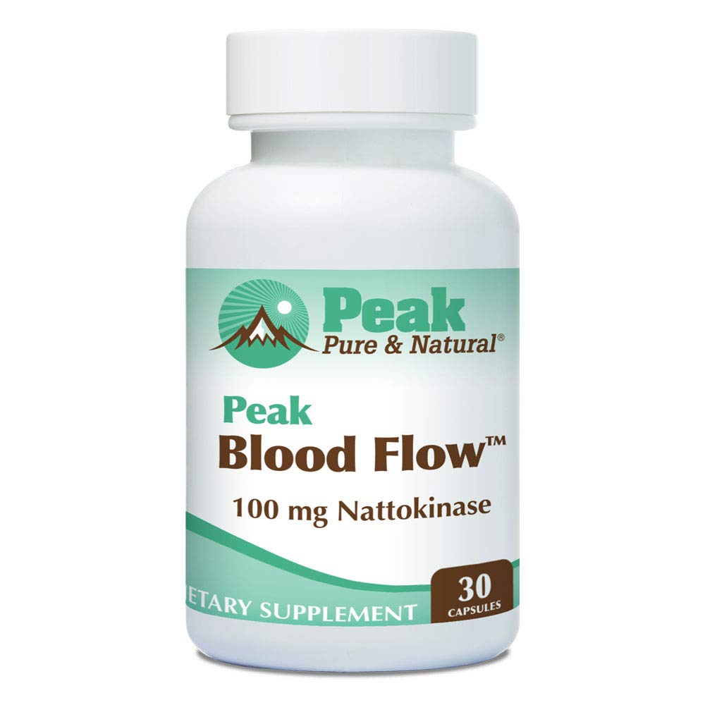 Peak Pure & Natural Peak Blutfluss - Nattokinase Supplement - Gesunde Blutzirkulation Ergänzungen für Erwachsene | 100mg - 30 Kapseln