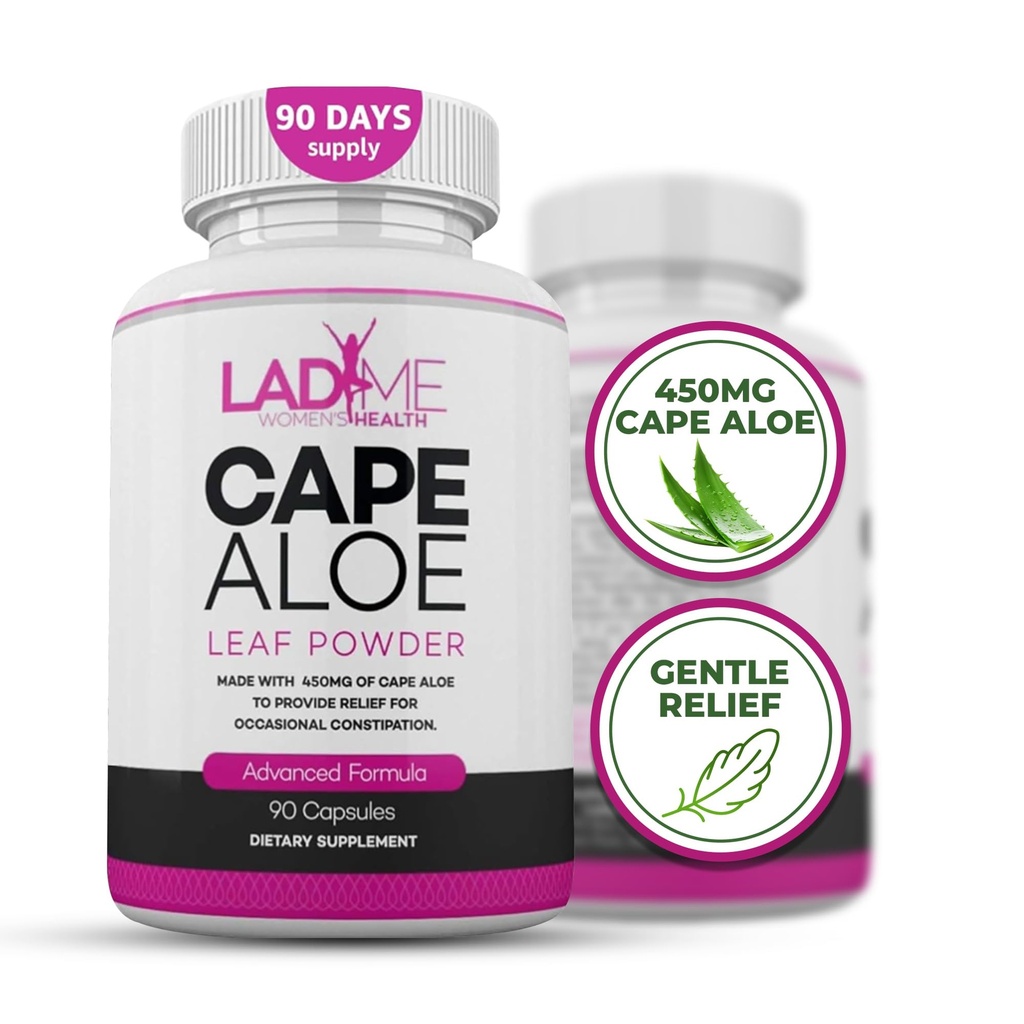 Pure Cape Aloe Kräuter Laxative für Constipation Relief - Gesunde Bowel Bewegung - Natürliche Colon Cleanse & Detox Nahrungsergänzung - Speziell für Frauen von Ladyme entworfen - 90 Kapseln
