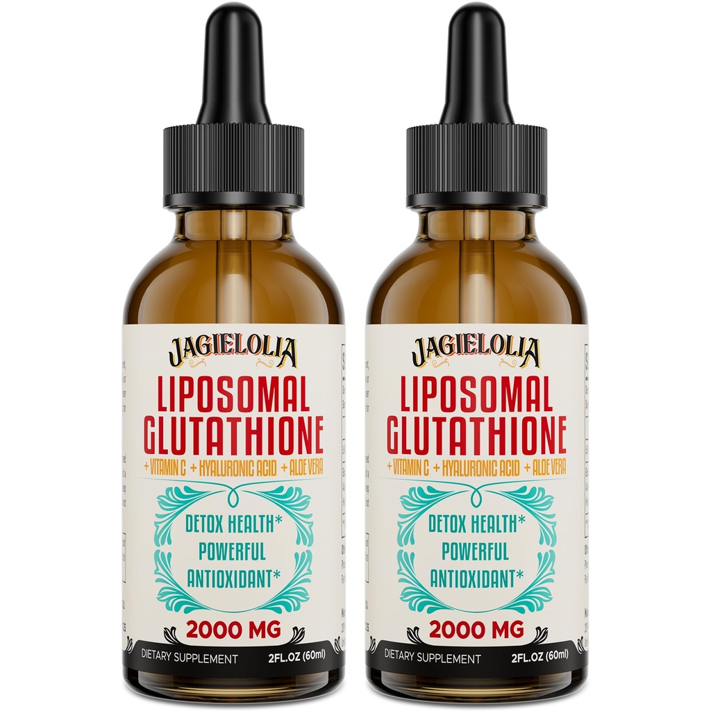 Liposomale Glutathione Liquid 2000MG – Antioxidante Detox-Ergänzung für Damen und Herren, Aging Defense, Liver Function & Energy, mit Hyaluronsäure + Aloe Vera + Vitamin C, Natural & Vegan, 4 FL.OZ