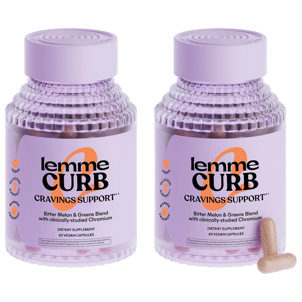 Lemme Curb - Cravings, Verbesserung Carb Metabolismus, Gewichtsmanagement-Unterstützung, Klinisch untersucht Chromium Picolinat, Bitter Melon, Ceylon Cinnamon & Greens Superfood - 60 Count (Pack von 2)