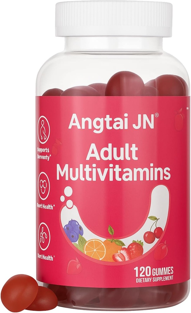 Gommies multivitamines pour les femmes et les hommes - 13 vitamines et minéraux (A, C, D, E, Biotine, acide folique, zinc), végétalien amical, soutien santé immunitaire, mélange de fleur de baie, 120 Gommies multivitamines, 60 jours d'approvisionnement