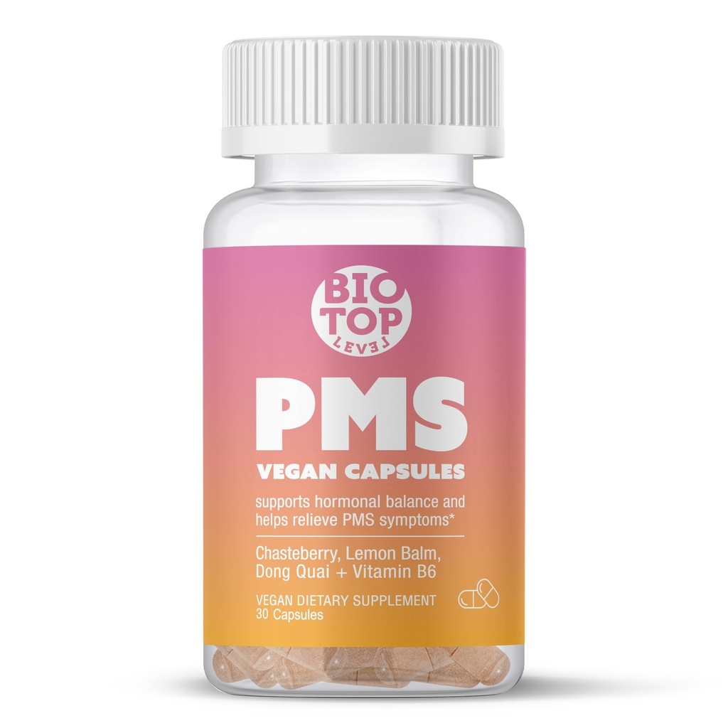 PMS Unterstützung Ergänzung für Frauen & PMS Relief, Hormon Balance & Menstrual Period Relief für Krämpfe, Bloating & Mood Swings mit Chasteberry, Vitamin B6, Lemon Balm, Dong Quai, 30 Count