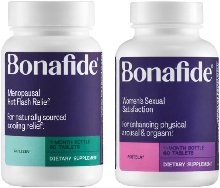 Bonafide Relizen + Ristela – Soulagement sans hormones des éclairs chauds et des sueurs nocturnes pendant la ménopause* + Soutien sans hormones, sans médicaments pour les femmes – 1 mois d'approvisionnement
