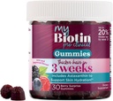 Purity Products MyBiotin ProClinical Gummies - Thicker Hair Starting in 3 Wochen & Fights Falten - MB40X Biotin Matrix w/Astaxanthin - 40X Mehr Soluble vs Ordinary Biotin 30 Berry Gummy Chews