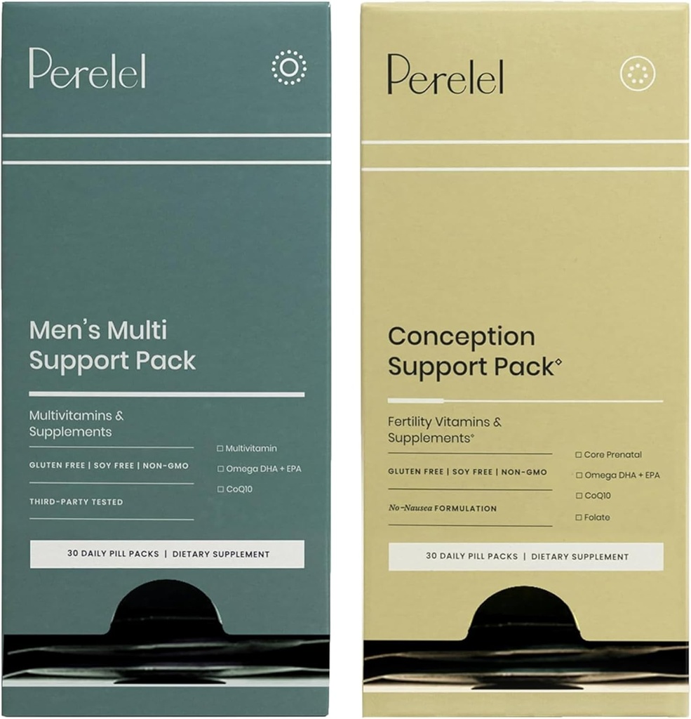 Perelel Conception Support Pack & Men's Multi Support Pack, Prenatal Multivitamin für Fruchtbarkeit Wellness & Daily Multivitamin für Herren Wellness, 60 Daily Pill Packs
